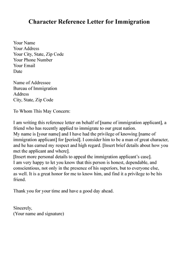 Character Reference Letter From Employer