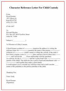 Sample Character Reference Letter For Court Child Custody | Character ...